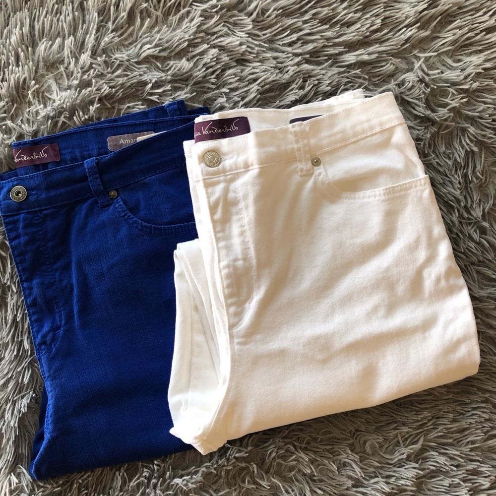 Gloria Vanderbilt Amanda Jeans 2 Pieces White&Blue